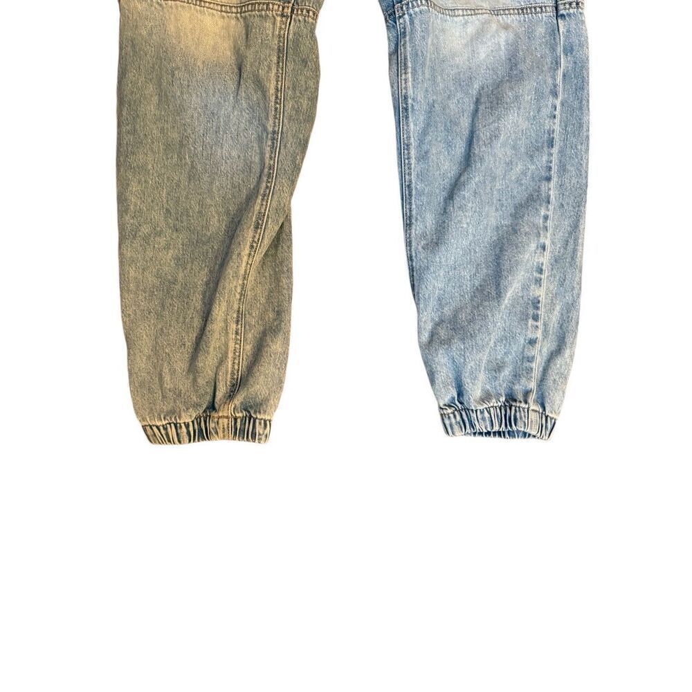 American Eagle Chambray Cargo‎ Jean Joggers Grunge 90s Pants Punk Sz 0 Acid wash - Picture 9 of 10